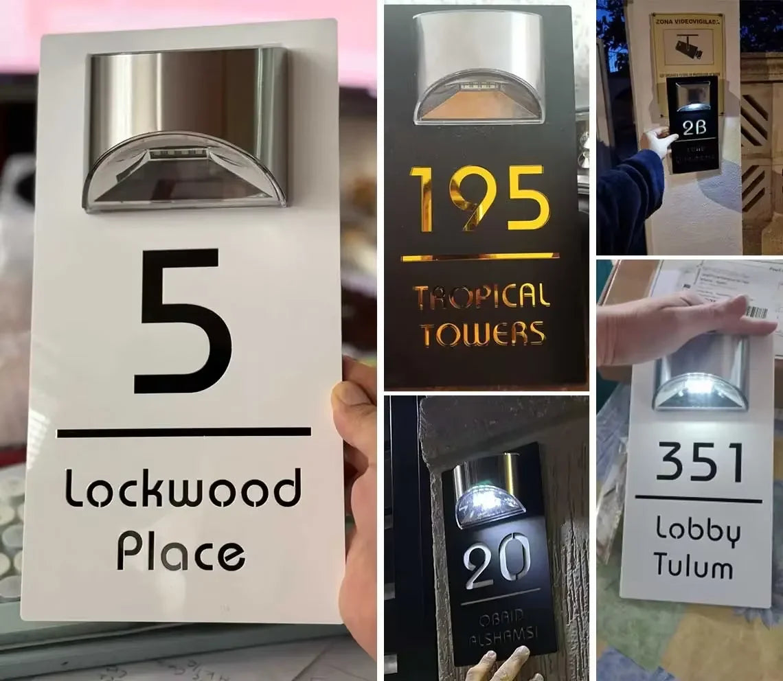 Gepersonaliseerd I Solar I LED I Huisnummerbord