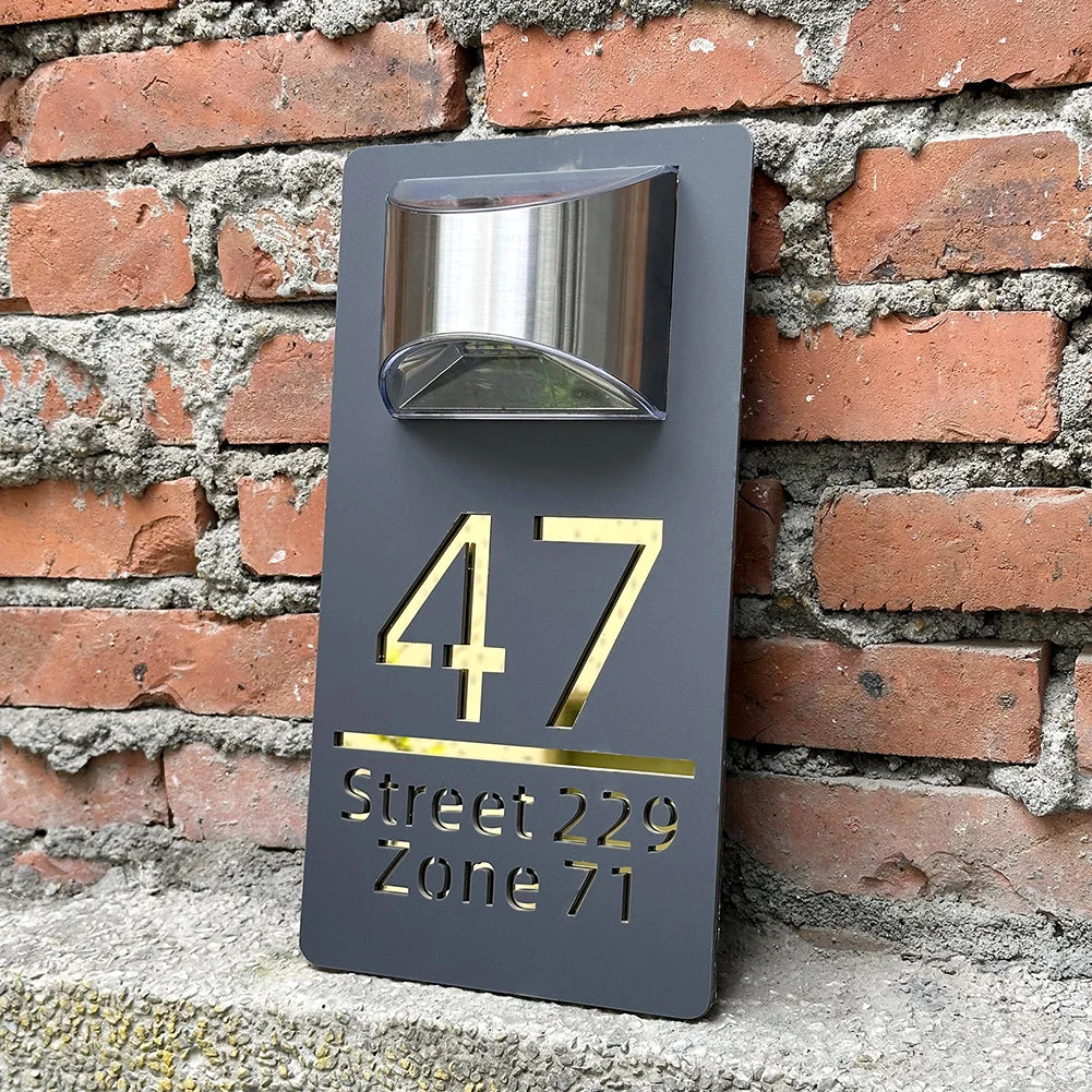 Gepersonaliseerd I Solar I LED I Huisnummerbord