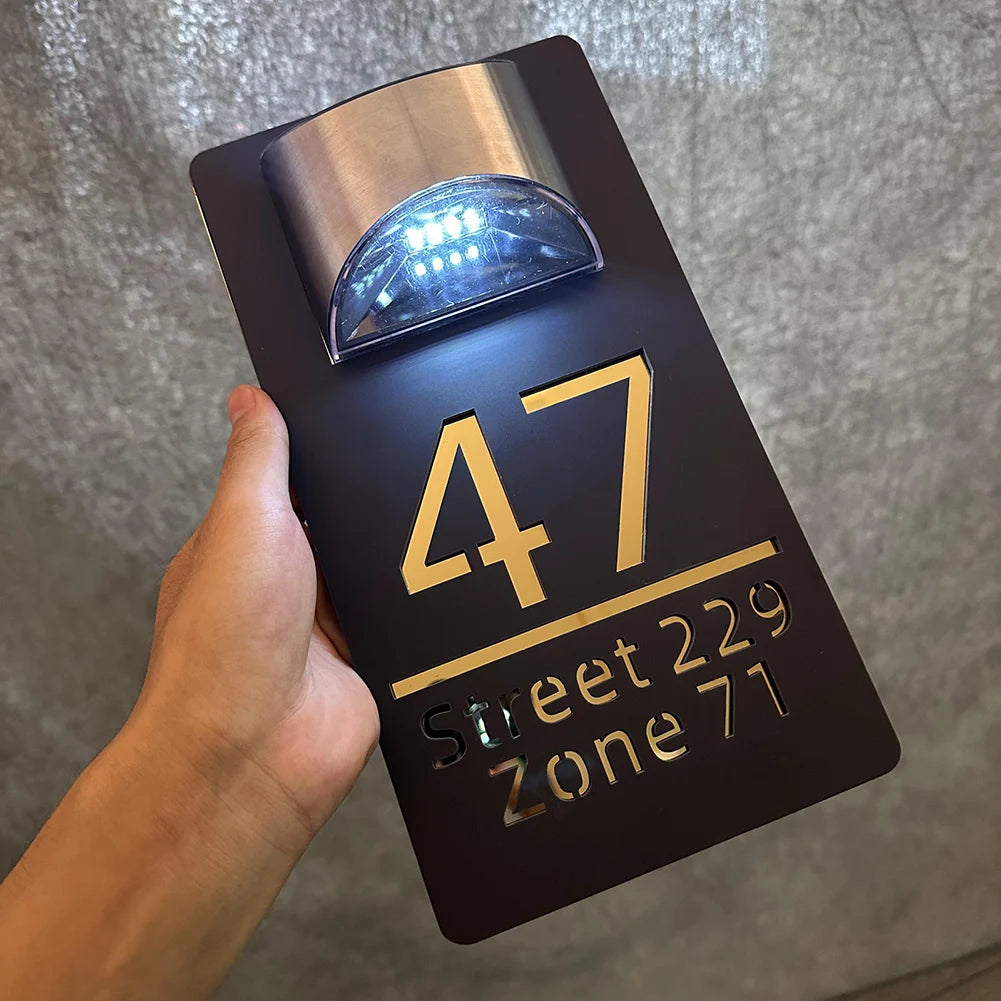 Gepersonaliseerd I Solar I LED I Huisnummerbord