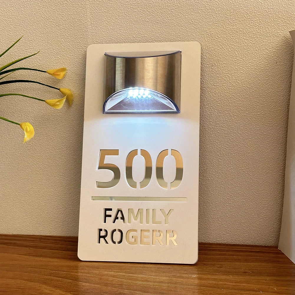 Gepersonaliseerd I Solar I LED I Huisnummerbord